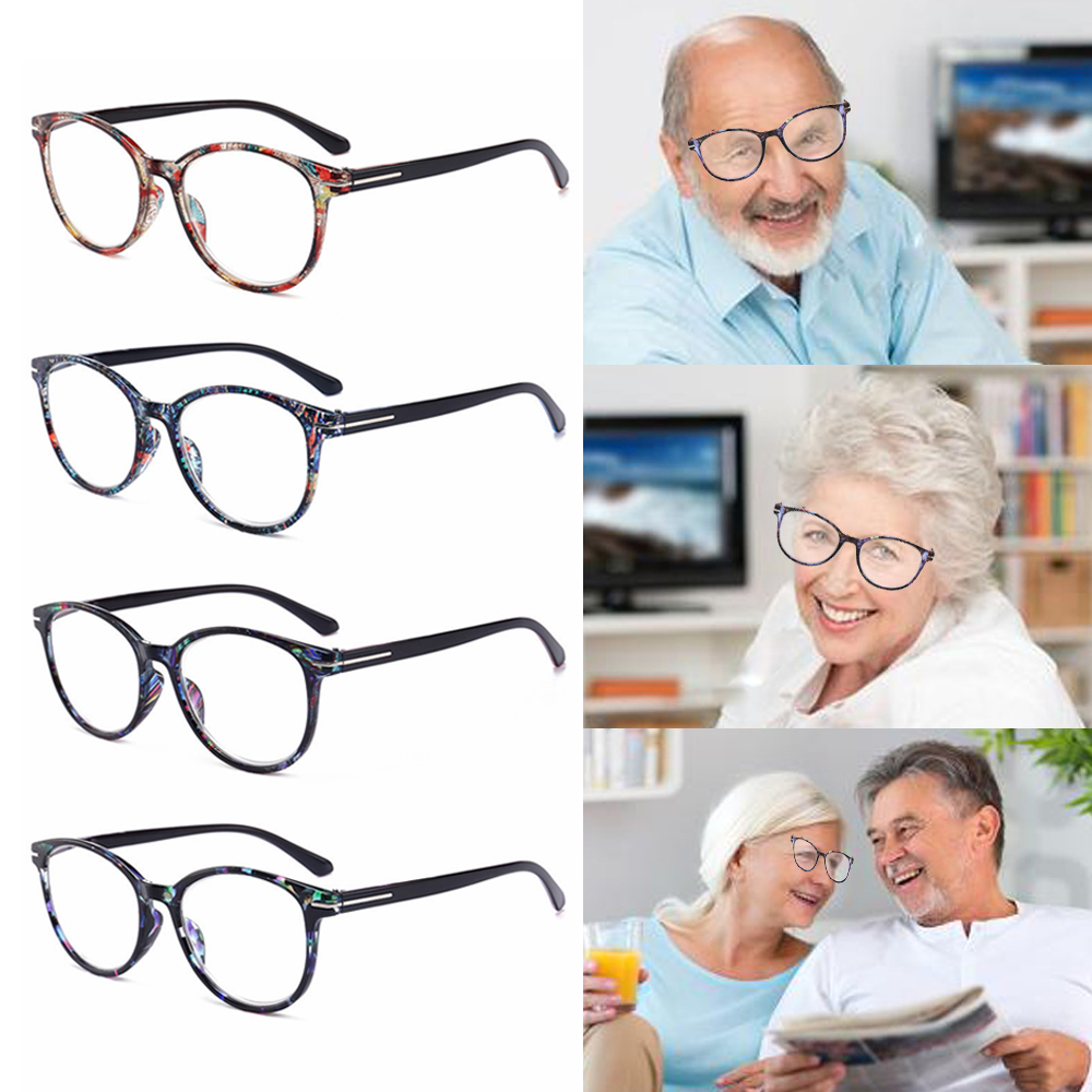 EMILEE💋 Vintage Reading Glasses Women & Men Readers Eyewear Presbyopia Eyeglasses Ultra-clear Vision Round Floral Frame Fashion Anti Glare Spring...