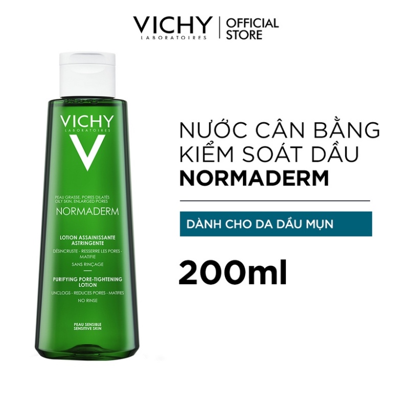 Nước cân bằng dành cho da dầu, da mụn Normaderm Purifying Pore Tightening Vichy 200ml