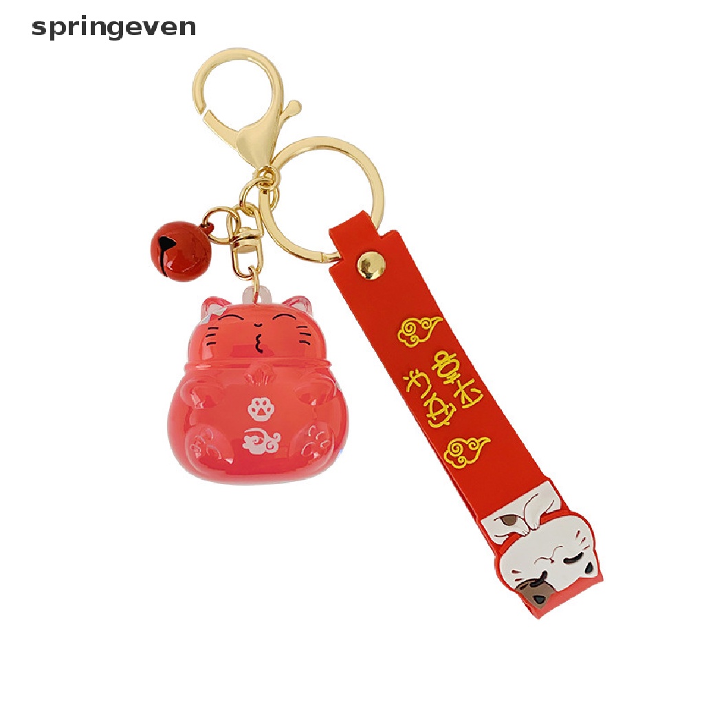 Móc Khóa Nhựa Acrylic Trong Suốt Hình Mèo May Mắn Sáng Tạo