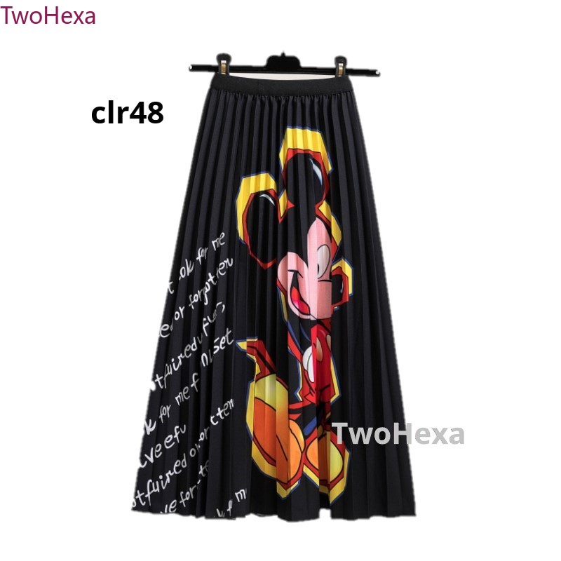 Thời Trang Chân Váy Dài Lưng Thun In Họa Tiết Hoạt Hình Dễ Thương Cho Nữ