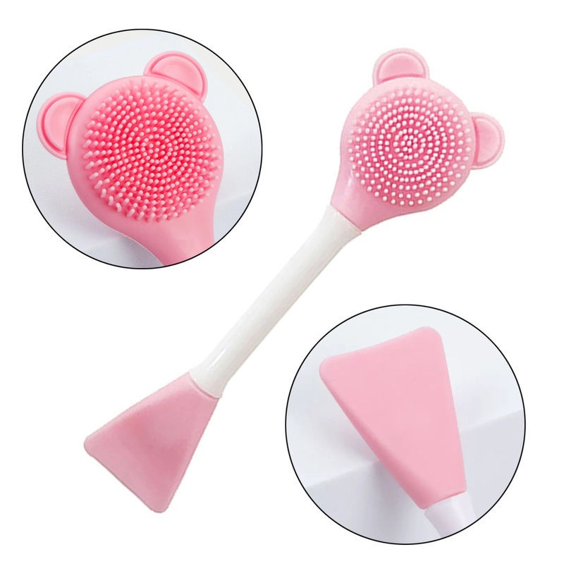1 Cọ Silicone Mềm Hai Đầu Dùng Để Vệ Sinh Mặt Nạ Chăm Sóc Da Tiện Dụng