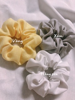 Scrunchies cột tóc hàn quốc vải linen ( ảnh thật shop tự chụp )