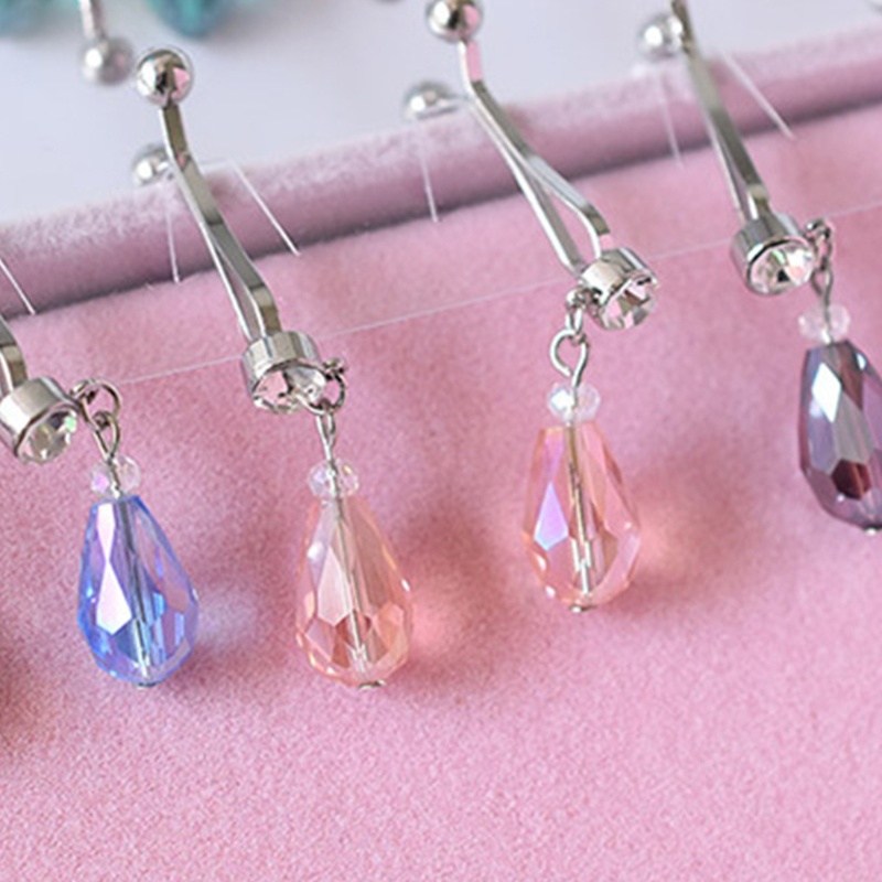 Set 12 Kẹp Khăn Choàng Đạo Hồi Bằng Kim Loại Đính Pha Lê Giả Hình Giọt Nước