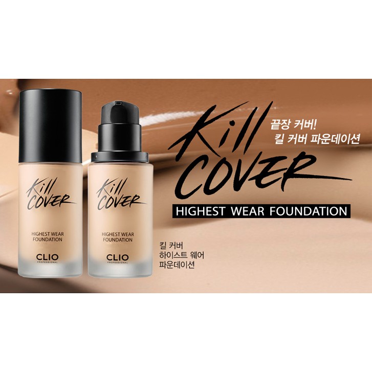 KEM NỀN CLIO KILL COVER HIGHEST WEAR FOUNDATION 30ML tone 2-BP