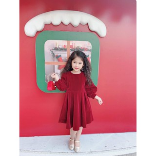 [10-32kg] Váy Nhung Cho Bé Đầm Bé Gái Váy Noel Siêu Đẹp