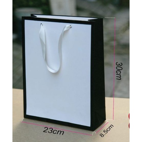 Túi giấy quà tặng trắng đựng quà đựng quần áo các loại size 30x23x8,5 cm (mẫu số 23)