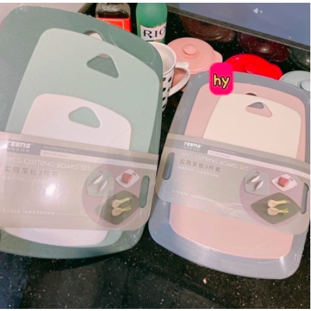 Combo set 3 Thớt Nhựa Kháng Khuẩn Nhiều màu, Hàng Loại 1, Đẹp Chất Lượng Cao