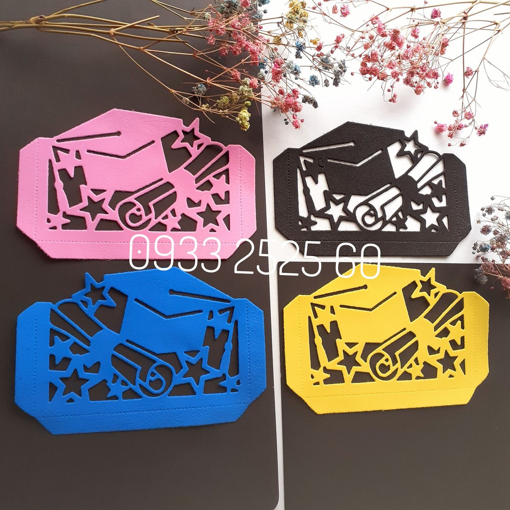 3 Hình nón tốt nghiệp bằng giấy xốp - Hình trang trí thiệp, thiệp chúc mừng, scrapbook, sổ, bookmark _ xốp mầm non _