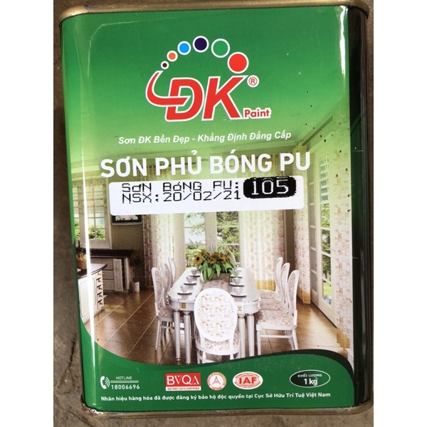 Sơn PU Đại Kiều, sơn bóng ĐK, phủ bóng cho mọi loại gỗ- Hàng chuẩn