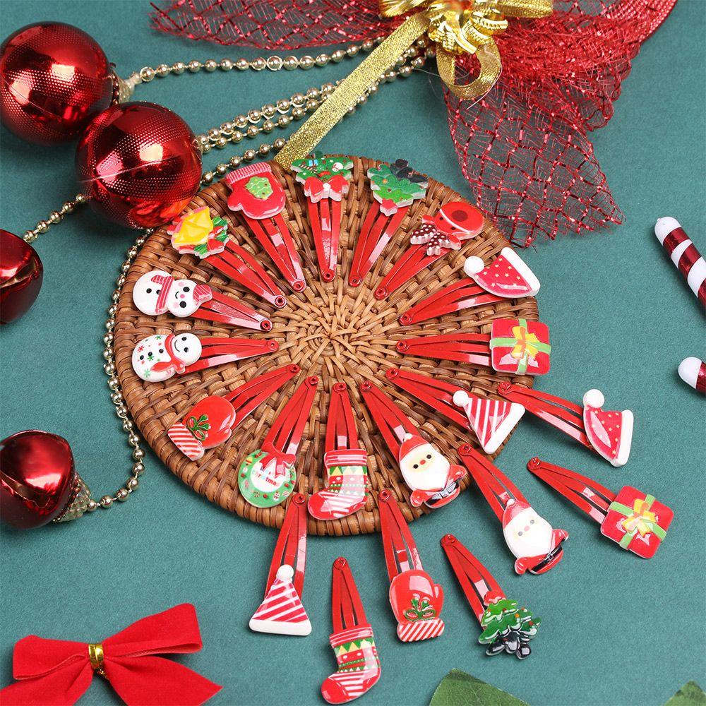 Bộ 1 / 5 / 10 Kẹp Tóc Họa Tiết Ông Già Noel Hoạt Hình Dễ Thương Cho Bé