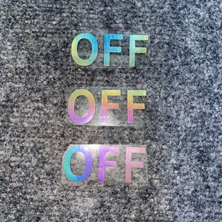 Decal Logo Sticker Patch in áo ủi trực tiếp lên vải Chữ OFF Phản Quang khi chiếu flash