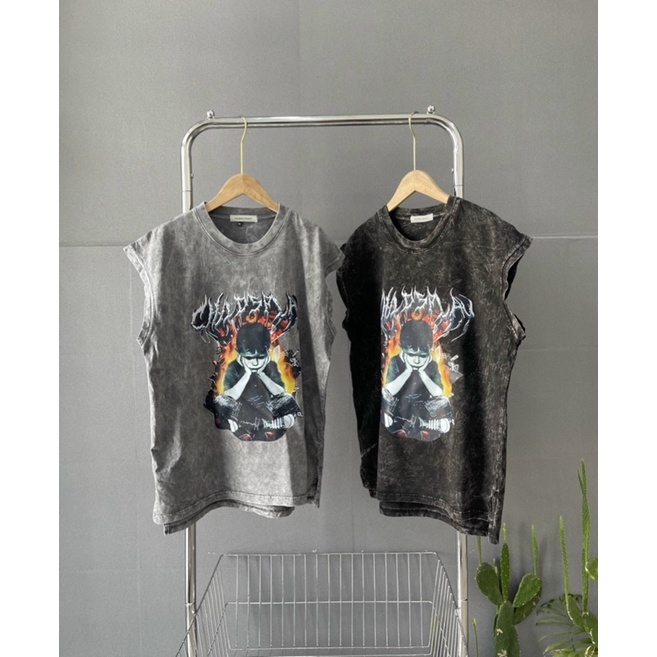 ÁO THUN COTTON WAT SÁT NÁCH IN HÌNH UNISEX FROM RỘNG