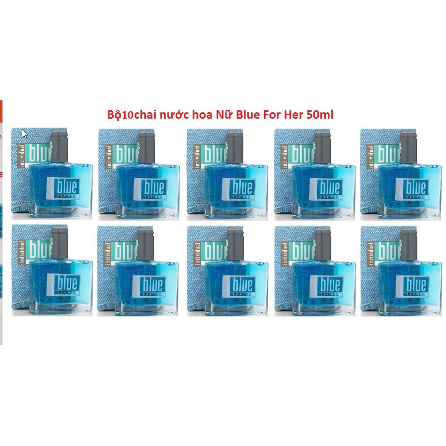 Bộ 10 chai nước hoa nữ Blue For Her 50ml