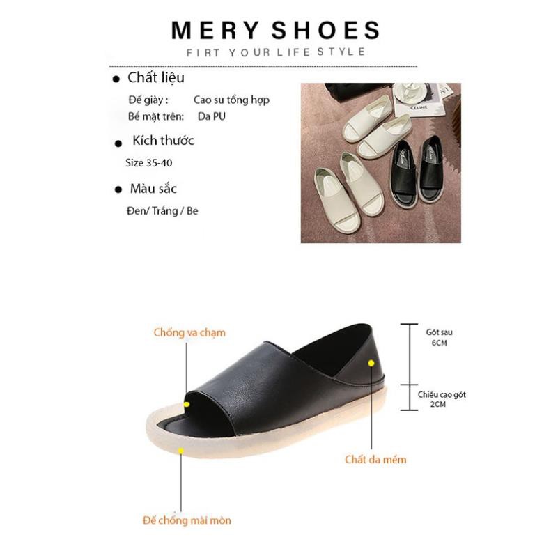 Giày Nữ / Dép Sandal Da Hở Mũi Đế Dẻo Mery Shoes Phong Cách Hàn Quốc - MPS251