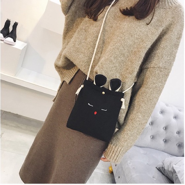 Túi tote vải canvas nữ đẹp đeo chéo thời trang dễ thương cute giá rẻ TV01