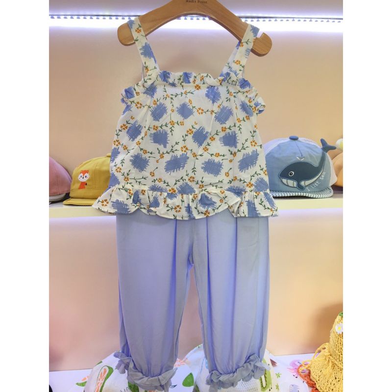 Set bộ hai dây cotton lụa baby_point cho bé 2 - 6 tuổi
