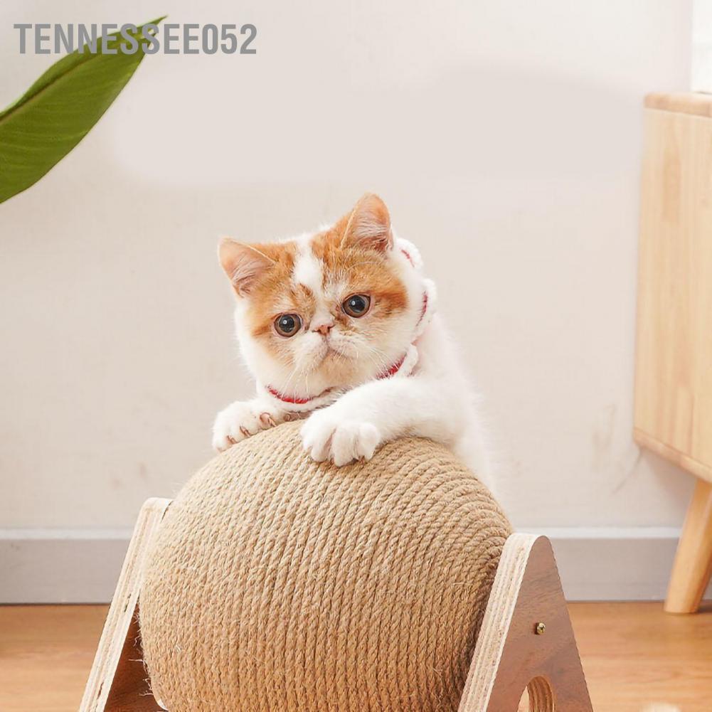 Khung gỗ leo trèo có quả bóng dây sisal dùng cào móng cho mèo cưng