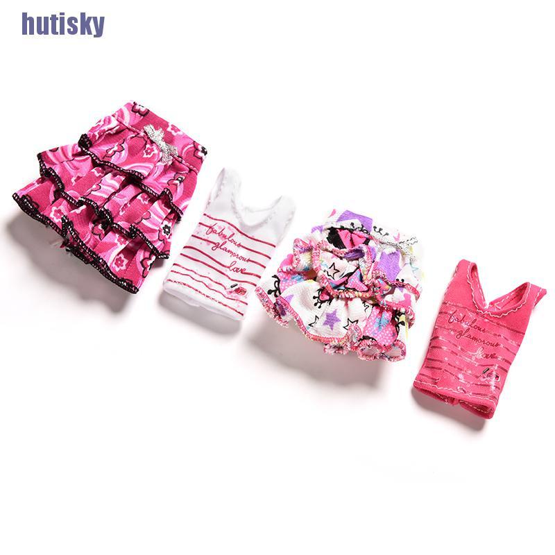 Set 2 Món Áo Thun Tay Ngắn + Chân Váy Tutu Cho Búp Bê Barbie