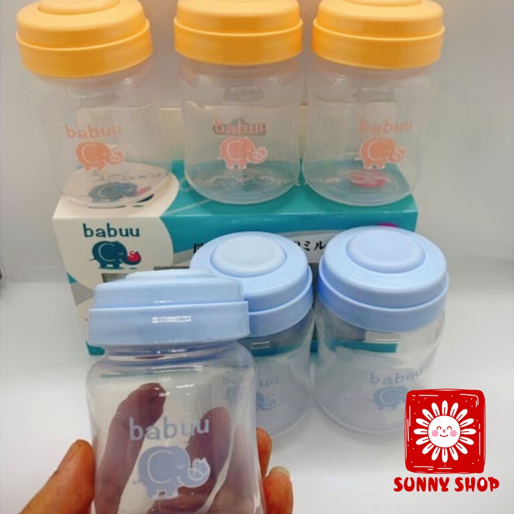 Bộ 3 bình trữ sữa, chia sữa Baby Babuu 120ML cho mẹ và bé (CÓ TÁCH LẺ - CHỌN MÀU)
