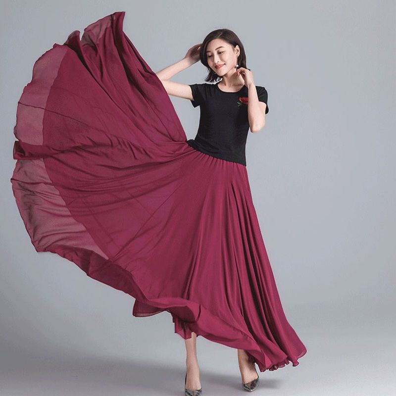 Chân Váy Voan Hai Lớp Dáng Xòe 720 Độ Cho Nữ Tập Nhảy Múa