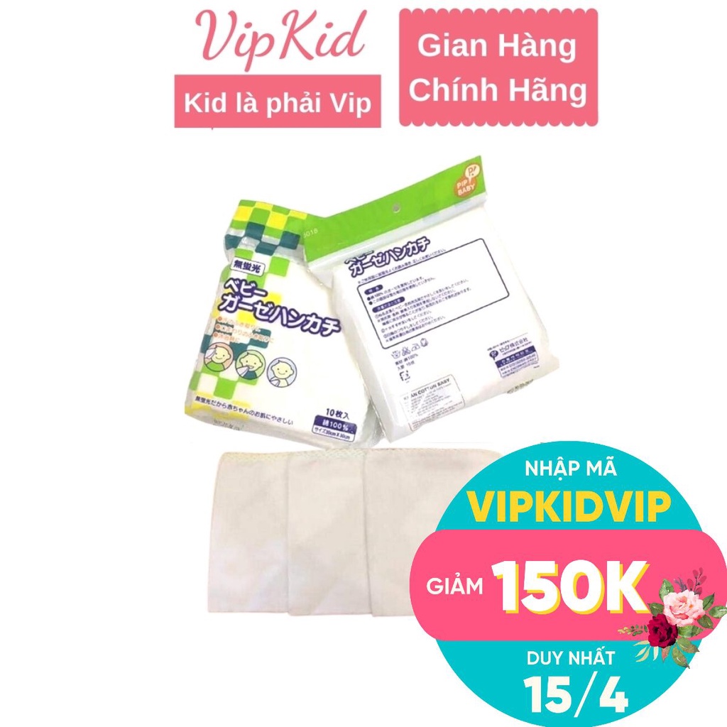 Khăn sữa cho bé Chu Chu hàng xuất Nhật chất liệu mềm, mịn, không bai, không xù túi 10 chiếc - VIPKID