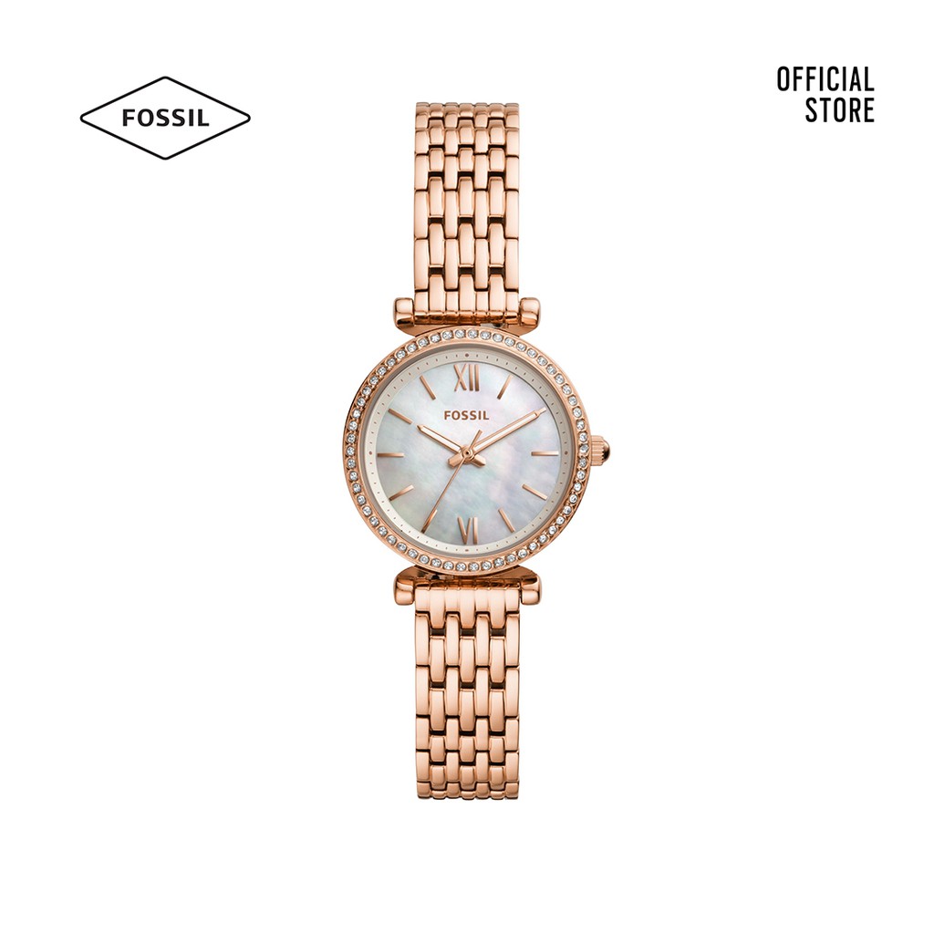 Đồng hồ Kim nữ Fossil CARLIE MINI dây kim loại ES4648 - màu vàng hồng