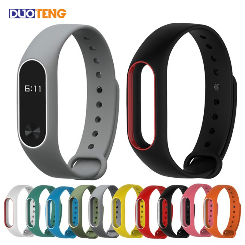 Duo Teng Dây Đeo Silicon Thay Thế Màu Trơn Cho Xiaomi Mi Band 2