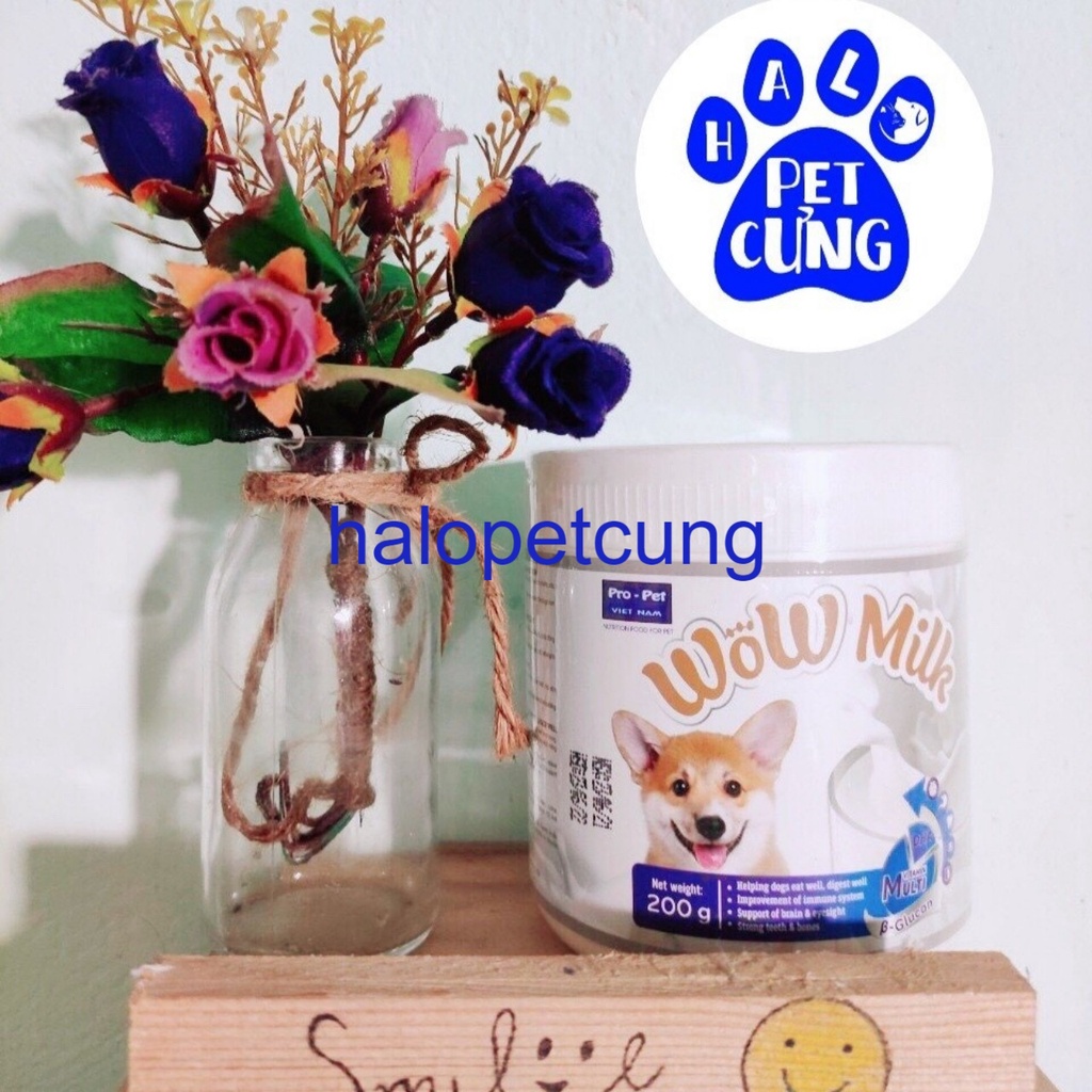 Sữa Bột Dinh Dưỡng Dành Cho Chó Con, Chó Còi Cọc, Chó Bầu Wow Milk Hũ 200g