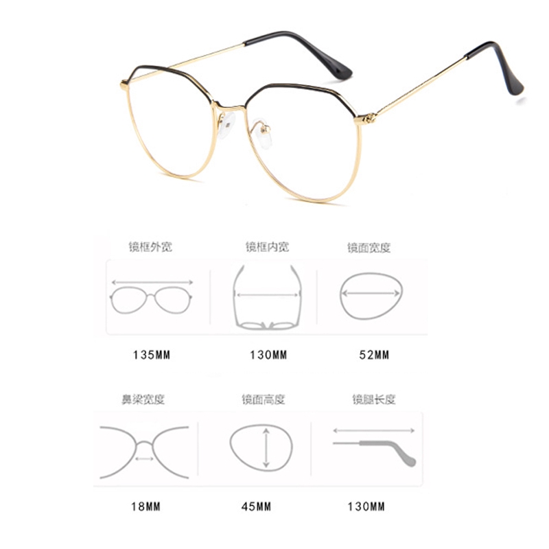 Mắt kính gọng kim loại tròn cho unisex