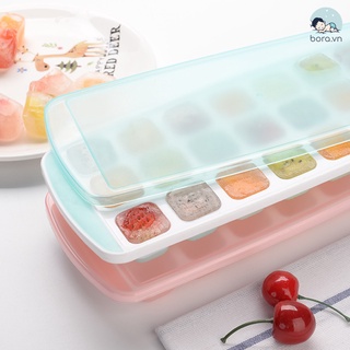 Khay đá, khay trữ đông đồ ăn dặm cho bé, đế mềm, có nắp đậy
