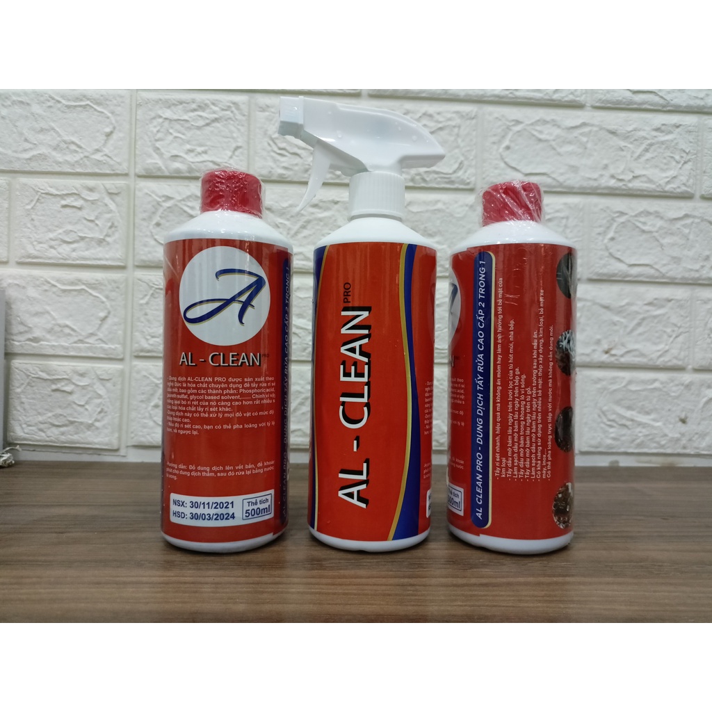 Bình xịt tẩy rửa,Nấm Mốc Tường Nhà, Phòng Tắm,Nhà Bếp,Tẩy Dầu Mỡ,Nước Tẩy Đa Năng,chai AL-Clean Pro 500ML,Lọ tẩy mọi nơi