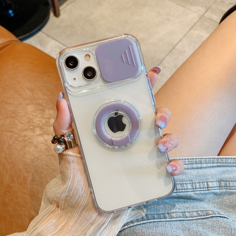 Ốp điện thoại từ TPU dẻo trong suốt màu gradient kèm giá đỡ nhẫn cho Iphone 13 Pro Max 12 11 Pro Max X Xs Xr 8 7 Plus | BigBuy360 - bigbuy360.vn