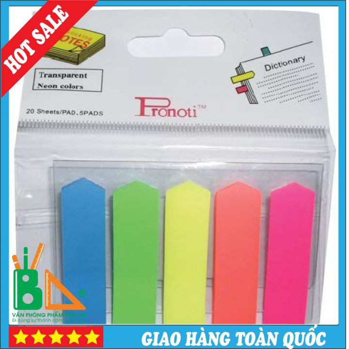 Note Phân Trang Nilon Pronoti 5 Màu 1 Tệp  100 Tờ