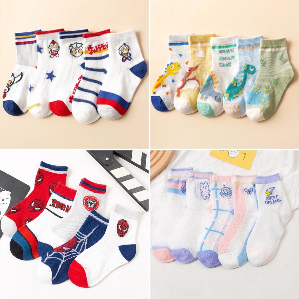 Set 5 Đôi Tất Vớ Lưới Cho Bé Trai Bé Gái (Bảng 2)