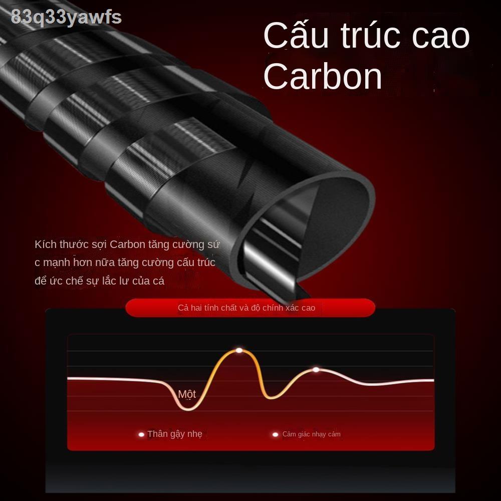 [Cần câu bè kéo bờ bộ cần carbon mềm đuôi đơn cá dài trọn van thân cắt thuyền đi biển