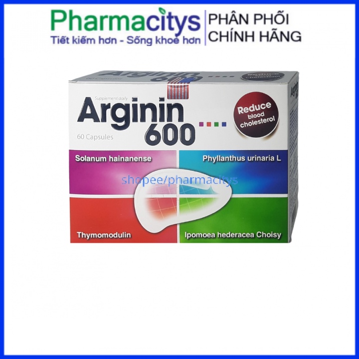 Viên uống thảo độc mát gan Arginin 600 hộp 60 viên