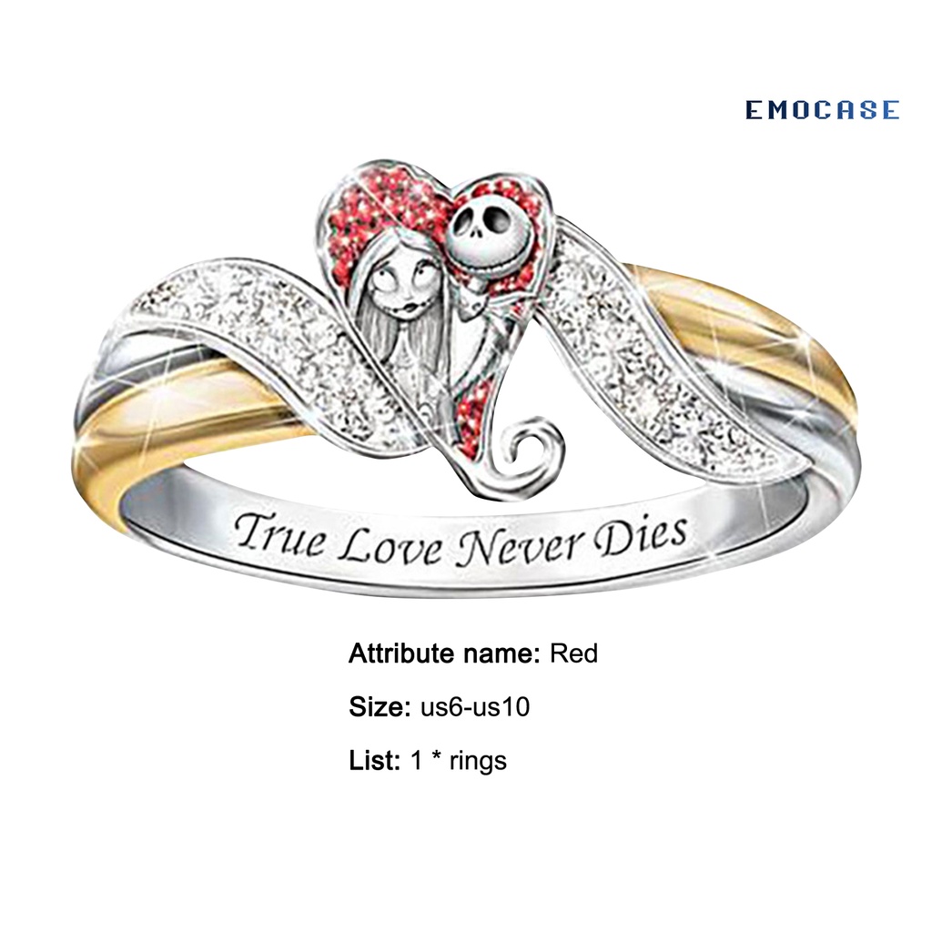 Nhẫn Hợp Kim Hình Trái Tim Đính Đá Nhiều Màu Sắc