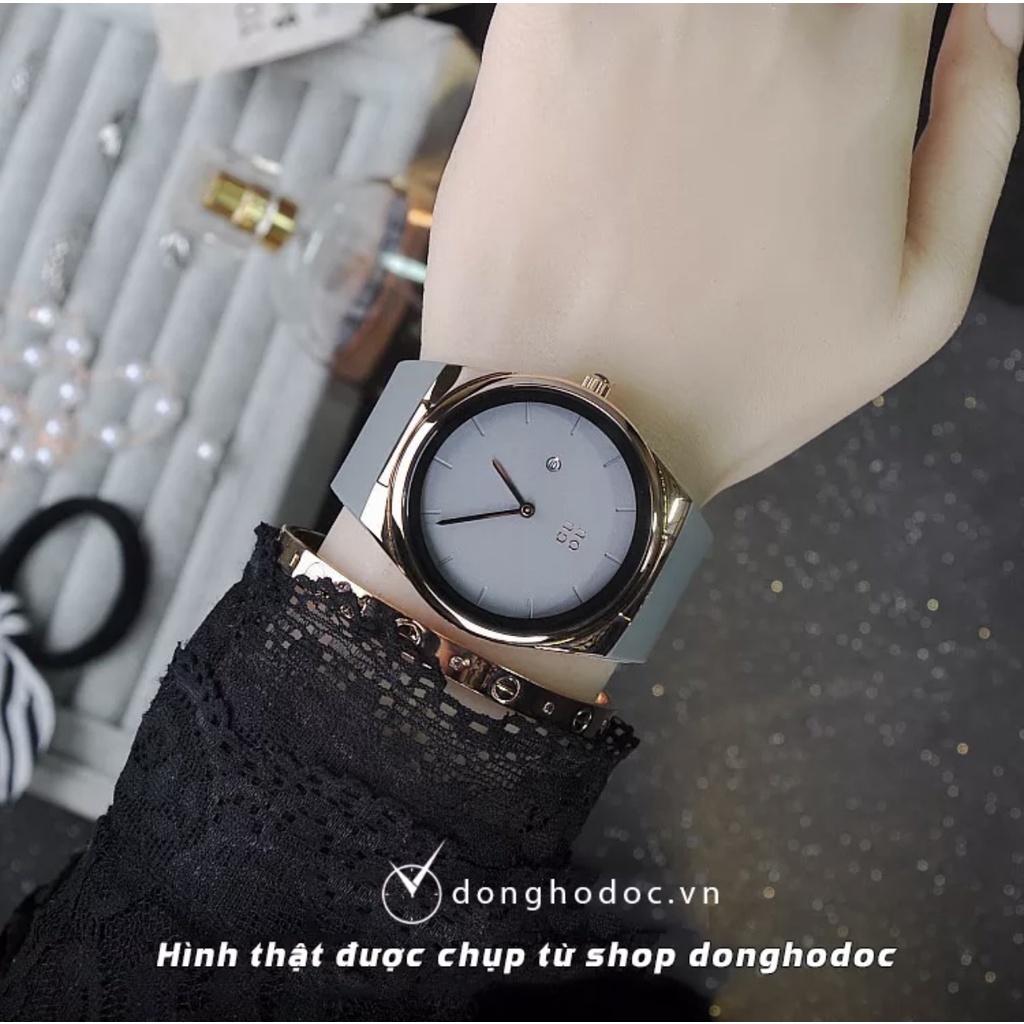 Đồng hồ nữ guou 8160 mặt tròn dây silicon bảo hành 12 tháng - tặng kèm pin