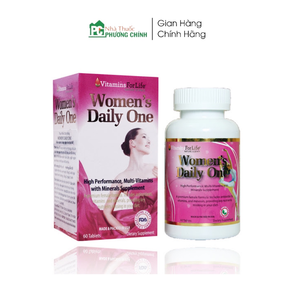 Vitamin Tổng Hợp Cho Nữ Chống Lão Hoá, Sáng Da, Tăng Sức Đề Kháng Women's Daily One Vitamins for Life Hộp 60 Viên