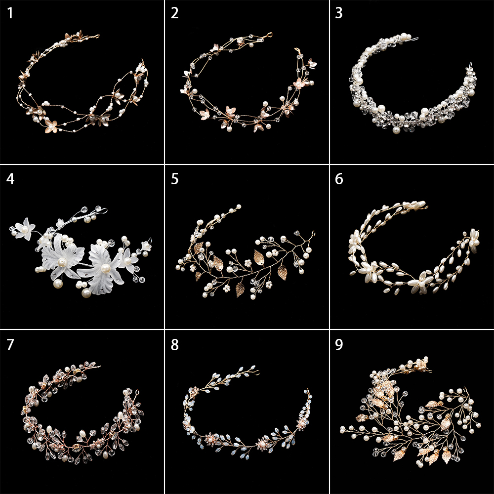 Cô Dâu Quận|Cài Tóc Đính Ngọc Trai Nhân Tạo Thời Trang|Băng Đô