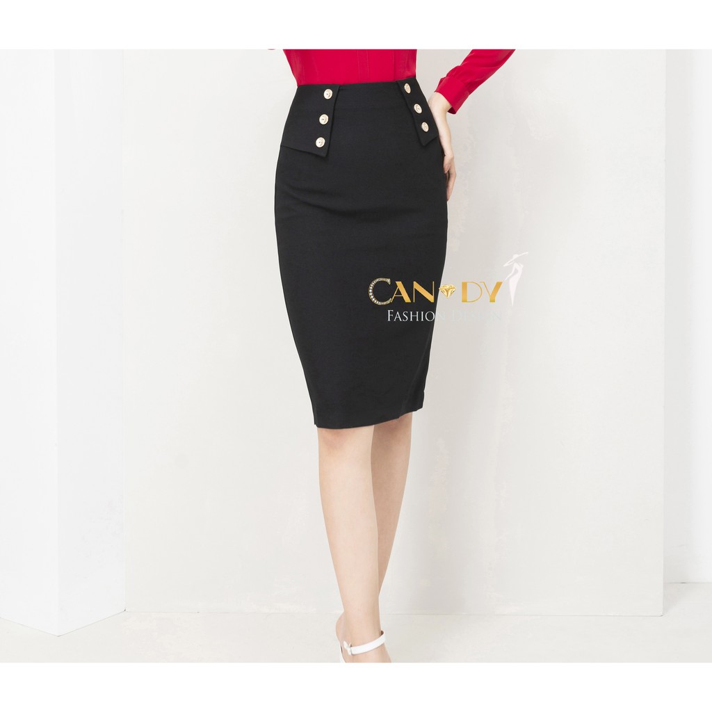 Chân Váy Nữ ❣️𝑭𝒓𝒆𝒆𝒔𝒉𝒊𝒑❣️ Chân Váy Bút Chì Đáp Eo CV44 - Hàng VNXK - Candy Fashion