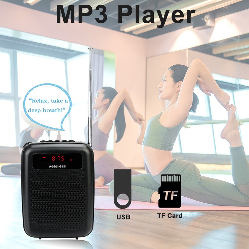 Bộ Micro + Loa Nghe Nhạc MP3 Retekess PR16R 12W Có Thể Thu Âm Giọng Nói