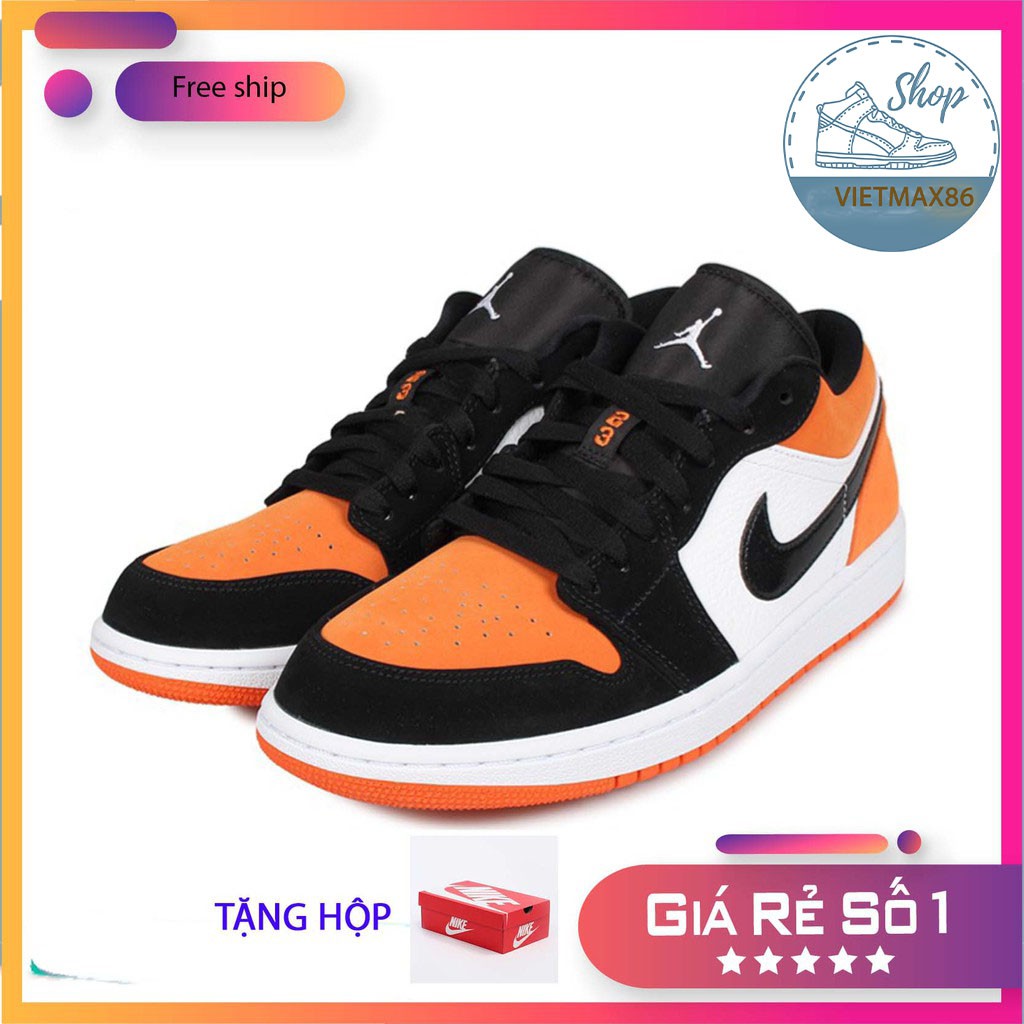 Giày  JD 1 màu cam đen thấp cổ nam nữ full box bill, giày jordan thời trang giá giẻ jd vietmaw86