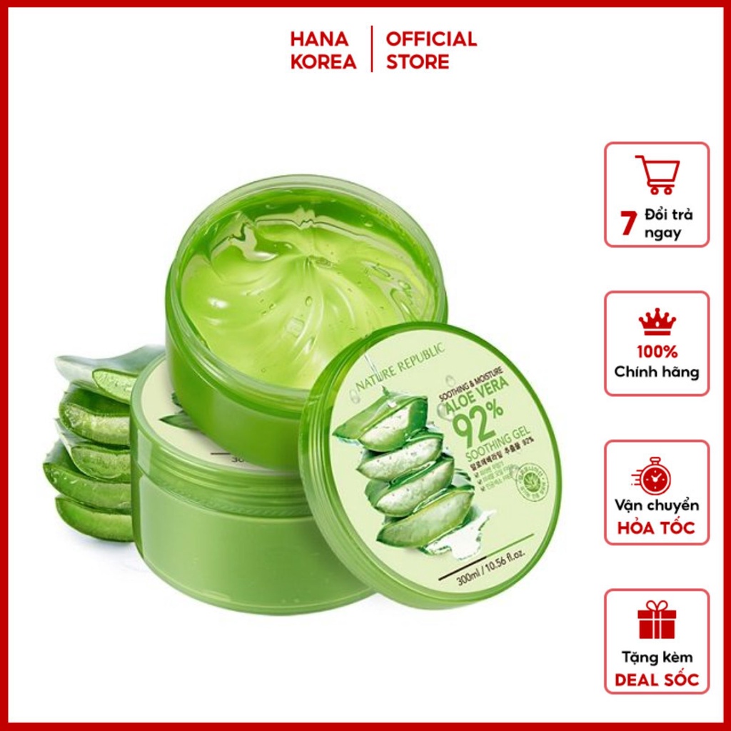 Gel Lô Hội Nature Republic Soothing & Moisture Aloe Vera 92% Soothing Gel (300ml)