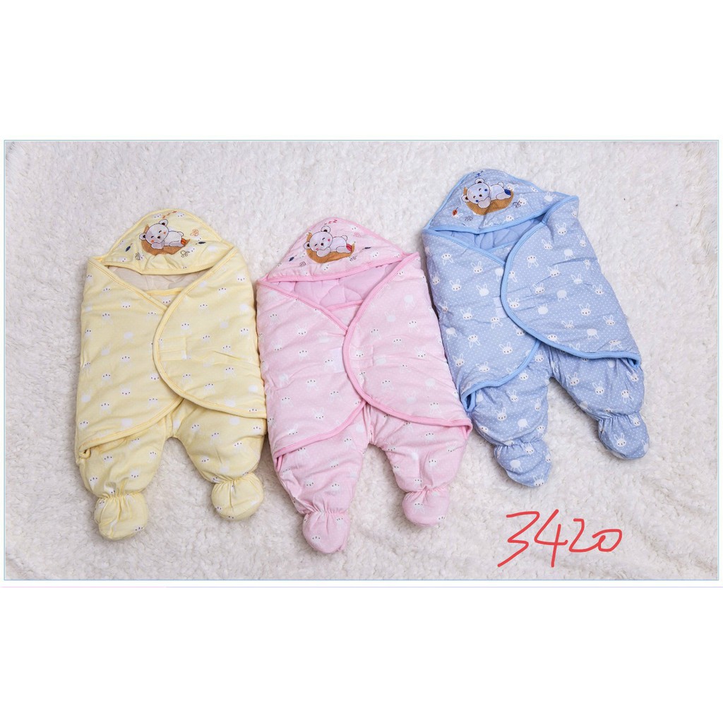 Chăn ủ mùa đông có chân bé sơ sinh thu đông dày dặn, ấm áp