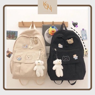Balo Nữ Đi Học Kiểu Dáng Dễ Thương, Ba Lô Nhung Cao Cấp Phong Cách Hàn Quốc