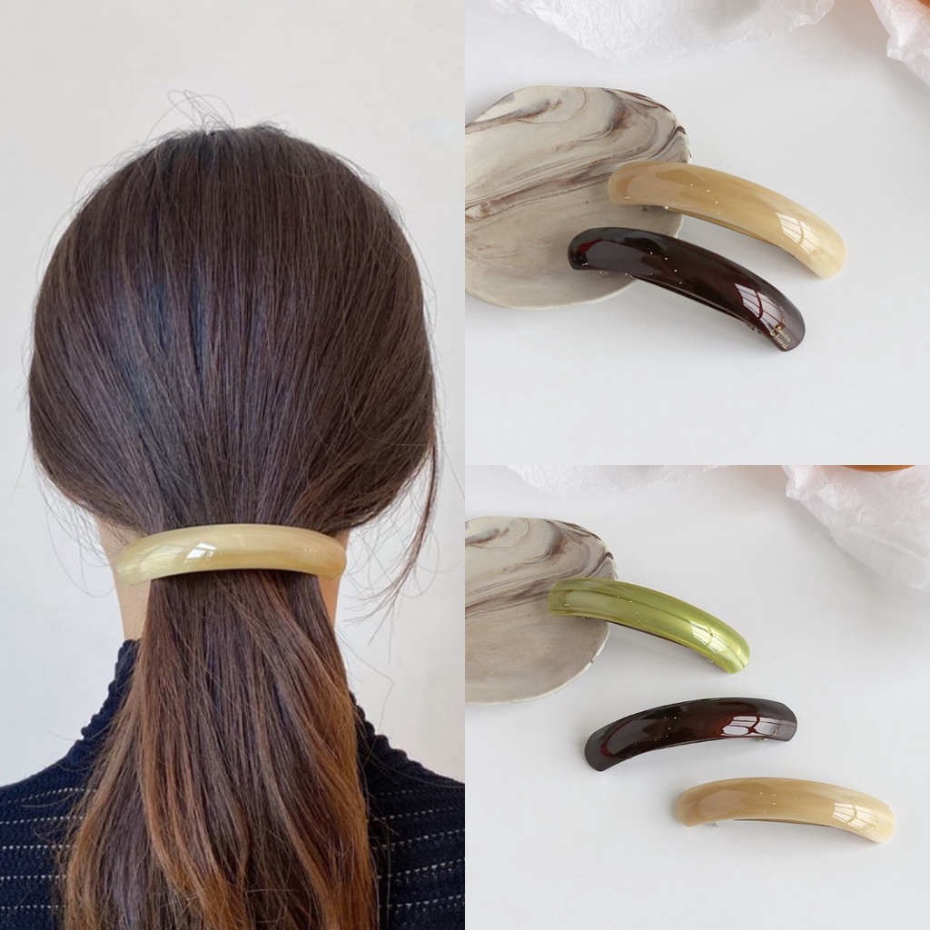 Kẹp Tóc Màu Xanh Lá / Đen Phong Cách Retro Thanh Lịch Cho Nữ