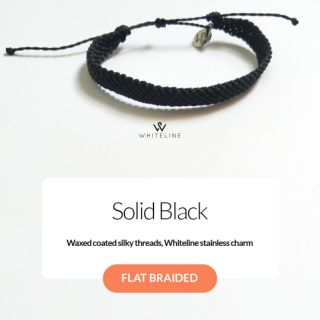 [Whiteline]  Vòng tay Original Ocean Storm |Flat Braided Solid Black (có size Chân)