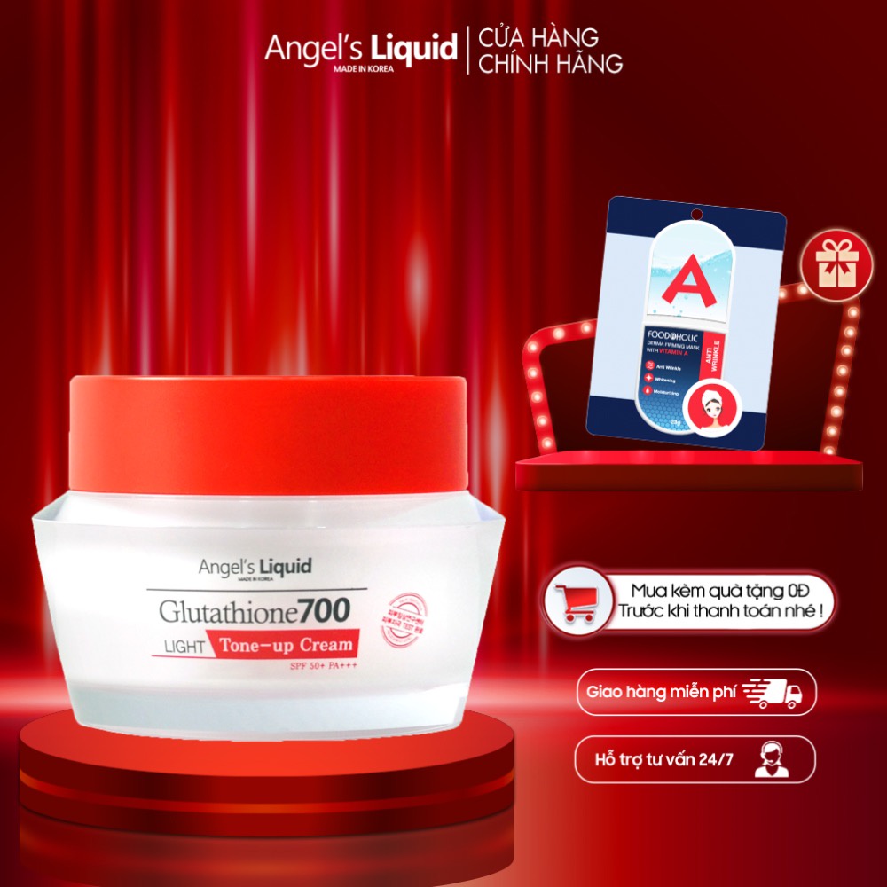 Kem Dưỡng Trắng Da Nâng Tone, Chống Nắng Angel Liquid Glutathione 700 Light Tone Up Cream (Ngày) 50ml