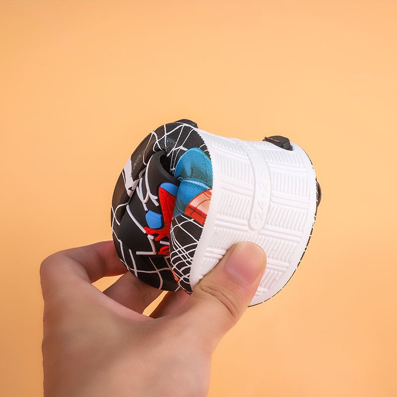 ♛Dép Sandal Đế Mềm Chống Trượt In Hình Người Nhện Hoạt Hình Dành Cho Bé Trai Đi Trong Phòng Tắm